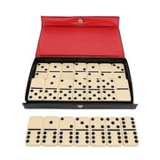 WE Games Classic Double 6 Dominoes Set for Adults with Vinyl Case, Club Size, Ivory