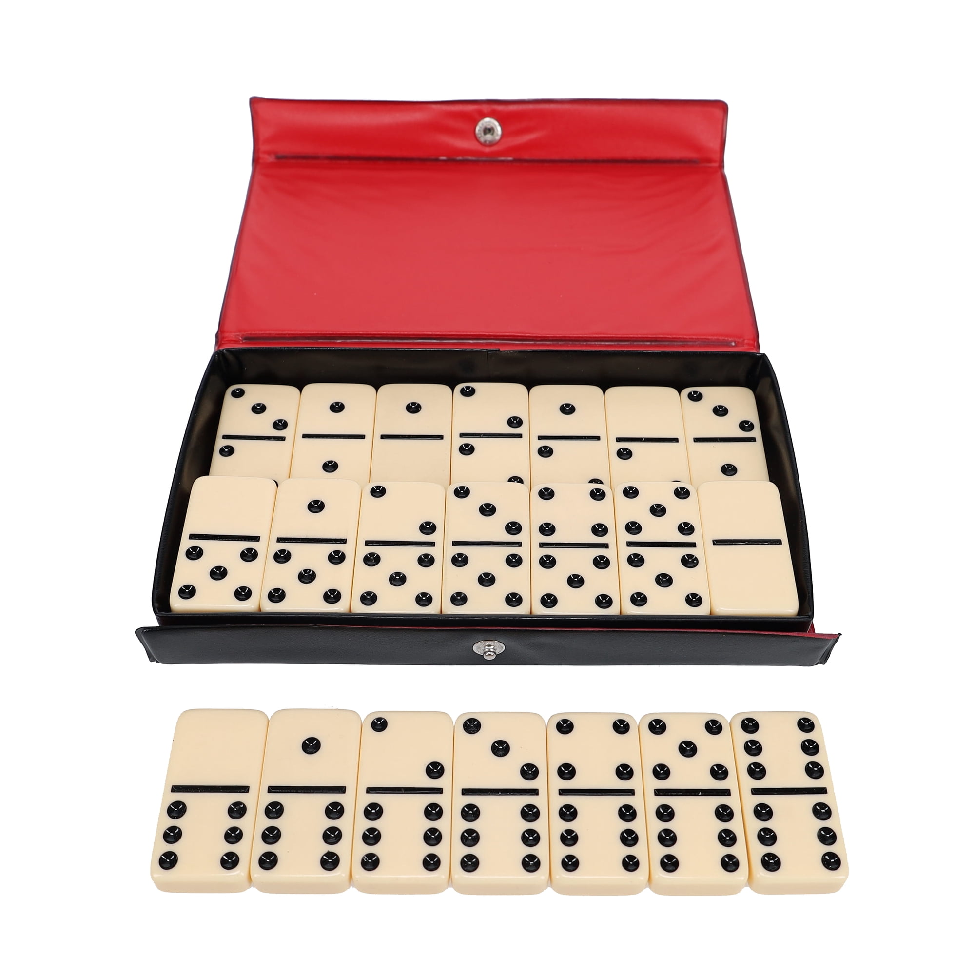 WE Games Classic Double 6 Dominoes Set for Adults with Vinyl Case, Club Size, Ivory