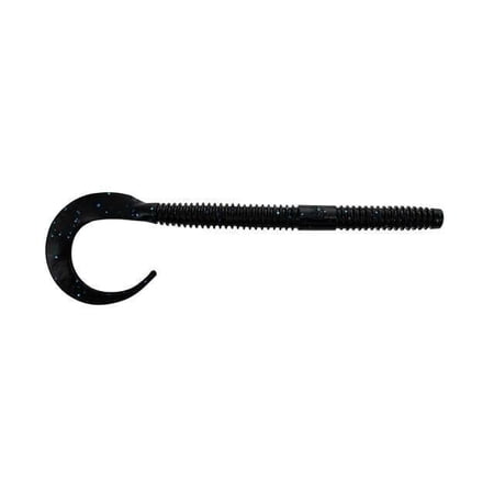 Gary Yamamoto 10 ICHI Worm Floater/BLK W/LRG Blue Flake 6 PK