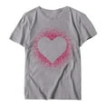 thumbnail image 5 of 50 % de Réduction Saint-Valentin! Miqool Hauts Basiques d'Été pour Femmes Élégants Décontractés Manches Courtes Col Rond Mignons Imprimés Cœur Chemises Graphiques Amples Tuniques Blouses, 5 of 5