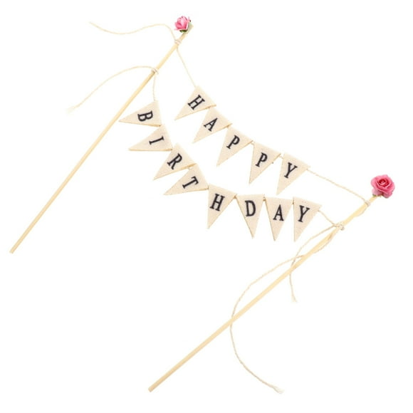 DEEPCRAFF Happy Birthday Cake Bunting Decor Cloth Party Supplies for 1Pcs
