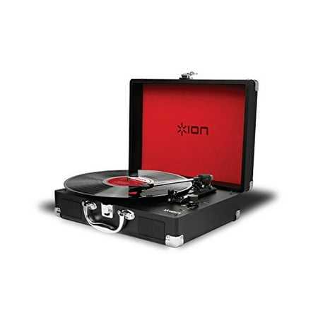 ION Audio Vinyl Motion | Portable 3-Speed Belt-Drive Suitcase Turntable with Built-In Speakers