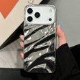 thumbnail image 1 of XUCP-Phone Case for iPhone 17 Pro Max Case, Cute Wave Water Ripple Pattern Aesthetic Phone Case for Girls Women, Slim Soft Silicone Shockproof Protective Cover for iPhone 17 Pro Max- Bright Silver, 1 of 4
