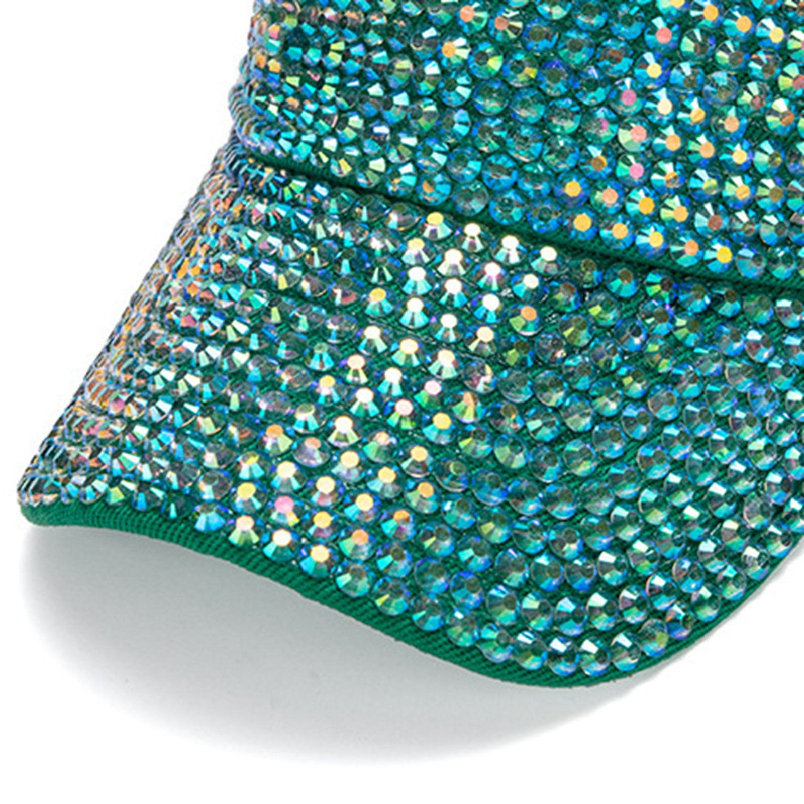 Casquette Femme Strass Bling - Visière Large, Réglable, Unisexe, Polyester, Idéale été Et Sport