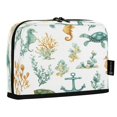 thumbnail image 2 of Pencil Bag with Magnetic Foldable Base Large Capacity Stand-Up Pencil Case Durable Nylon Pen Pouch Watercolor Sea Life Pattern, 2 of 7