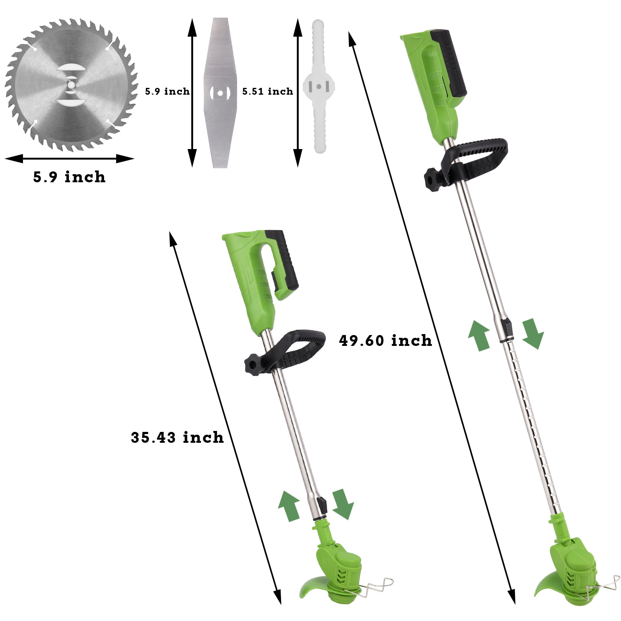 SAYFUT Electric Weed Lawn Eater Edger Grass String Trimmer Cutter 2 Battery 1 Charger Brush Cutter Blade