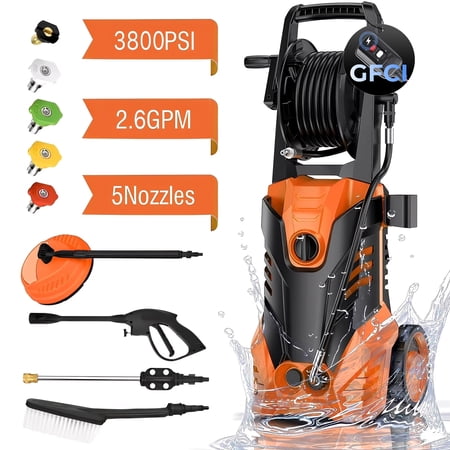 Fenbeli Electric Pressure Washer, 3800 PSI 2.6GPM Power Washer for Cars, Fences and Patios