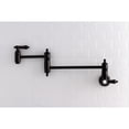 thumbnail image 2 of Kingston Brass KS3100BAL Heirloom Wall Mount Pot Filler Kitchen Faucet, Matte Black, 2 of 5