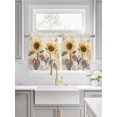 thumbnail image 2 of Half Window Curtains 24 Inches Long, Sunflower Window Treatment Curtain Drapes, Yellow Summer Botanical Floral Farmhouse Short Curtains Tiers for Kitchen Over Sink, 27.5"x24", 2 Panels, 2 of 7