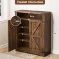 thumbnail image 2 of 6-Tier Shoe Cabinet with Doors, Entryway Shoe Rack Wooden Shoe Storage Cabinet with Adjustable Shelves & Anti-tip Fitting, Farmhouse Shoe Cabinet Storage for Entryway, Living Room, Closet, 2 of 8