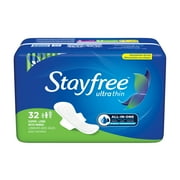 Stayfree Ultra Thin, Super Long with Wings Pads, 32 Pads