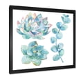 thumbnail image 2 of Designart 'Succulents and Eucalyptus Leaves' Traditional Framed Art Print, 2 of 4