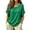 #0299-Green, variant on Uootdi Women's Tops Short Sleeve Crew Neck Side Button Blouses Bohemian Casual Style Lightweight Breathable Relaxed Fit Shirts Gift