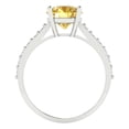 thumbnail image 4 of 2.3 ct Round Cut Natural Citrine Solitaire with Accents Engagement Ring for Women in 18K White Gold, 4 of 5