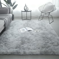 SHIPKEY Grey Area Rugs 5’x7’ (150x210 cm) Soft Indoor Rugs, Fluffy Shaggy Carpet for Bedrooms, Living Room, Home Décor