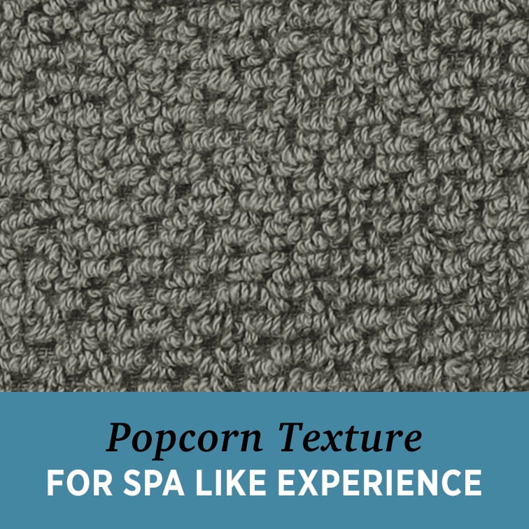 WelHome Premium Performance Towel Set, 2 Pack, 100% Cotton, 600 GSM, 2 Bath Towels 30" x 54", Popcorn Texture, Charcoal, Hotel & Spa Thick Towels for Bathroom, Soft & Absorbent
