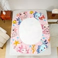 thumbnail image 5 of Castle Fairy Kids Boys Girls Cartoon Animal Salamander Full Size Sheets 4-Piece,Kawaii Marine Axolotl Breathable Bed Sheets,Ocean Sea Theme Lightweight Sheet Sets,Microfiber Bedroom Decor, 5 of 7