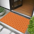 thumbnail image 5 of 2x3 Door Mat Rug, Orange Morocco Non-Skid Rubber Backing Large Rectangle Rugs - Living Room Bedroom Home Office, Geometric Leaf Diamond Lattice Abstract Indoor Floor Mat Carpets Washable Rug, 5 of 9