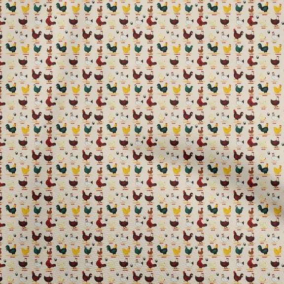 oneOone Cotton Jersey Peach Fabric Birds Rooster Sewing Craft Projects Fabric Prints By Yard 58 Inch Wide