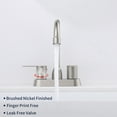 thumbnail image 4 of IVV Brushed Nickel 2-Handle Bathroom Sink Faucet 360 Degree High Arc Swivel Spout Centerset 4 Inch Vanity Faucet RV Bathroom Faucet 3 Holes Lavatory Faucet, 4 of 6