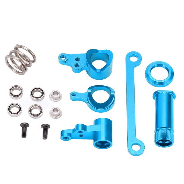 Aluminum Alloy Steering Assembly, Less Burden Aluminum Alloy Strong Flexibility RC Steering Knuckle Kit For LC RACING 1/14 Blue,Red, Color