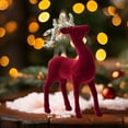 thumbnail image 2 of Darzheoy Christmas Deer Ornaments Christmas Snow Deer Pendant Flocking Vibe Arrangement Decorations Christmas Reindeer Tabletop Decorations, 2 of 6