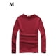 thumbnail image 5 of Minnieouse Top básico para hombre, ropa interior cálida de manga larga con cuello redondo, Base para clima frío, ropa de Color sólido, Jersey, Camisetas METRO Rojo Espesar, 5 of 6