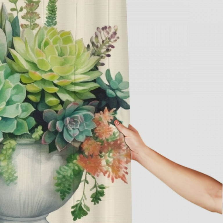 Pratyus Succulents Greenery Printed Shower Curtain Chic Modern Bathroom  Decor with Hooks 36x72 - Walmart.com