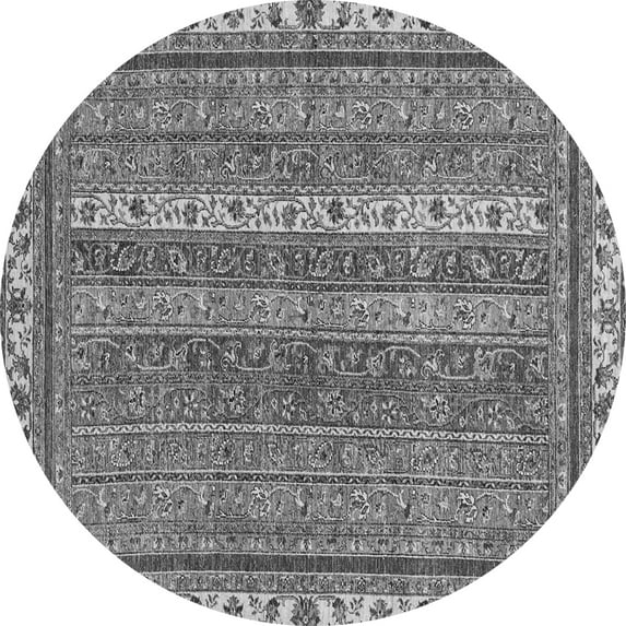 Ahgly Company Indoor Round Abstract Gray Modern Area Rugs, 5' Round