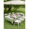 thumbnail image 3 of Spring Easter Outdoor Tablecloth - 60x84 Inch Rectangle Dining Table Cover, Easter Eggs Bunny Truck Botanical Green Plaid Waterproof Outdoor Table Cloth with Umbrella Hole & Zipper for Picnic/Patio, 3 of 7