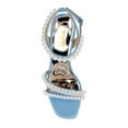 thumbnail image 2 of XYD Women's Pearl Kitten Heel Open Toe Sandals Silk Satin Rhinestone Bridal Prom Wedding Shoes Size 13 Blue, 2 of 6