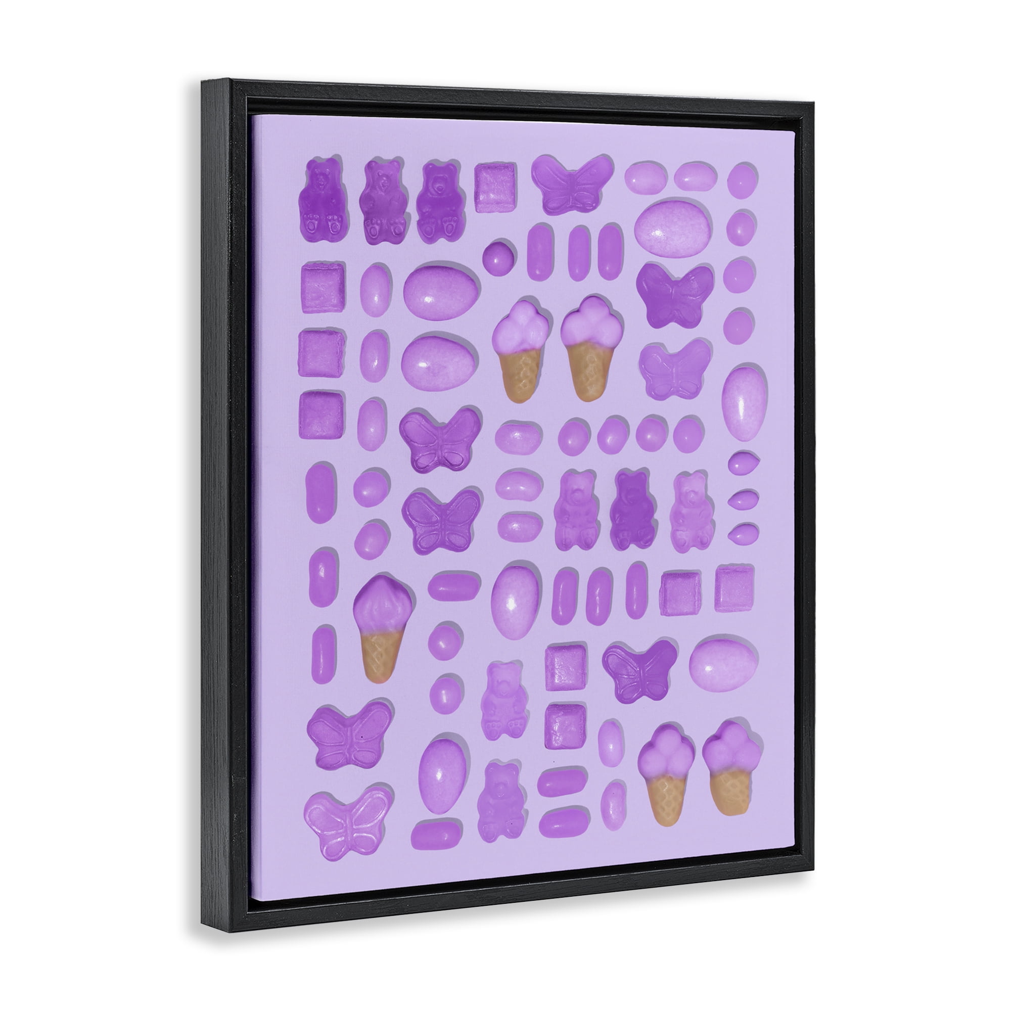 Stupell Industries Lilac Purple Toned Candies Black Framed Floater Canvas Wall Art, design by LISH Creative