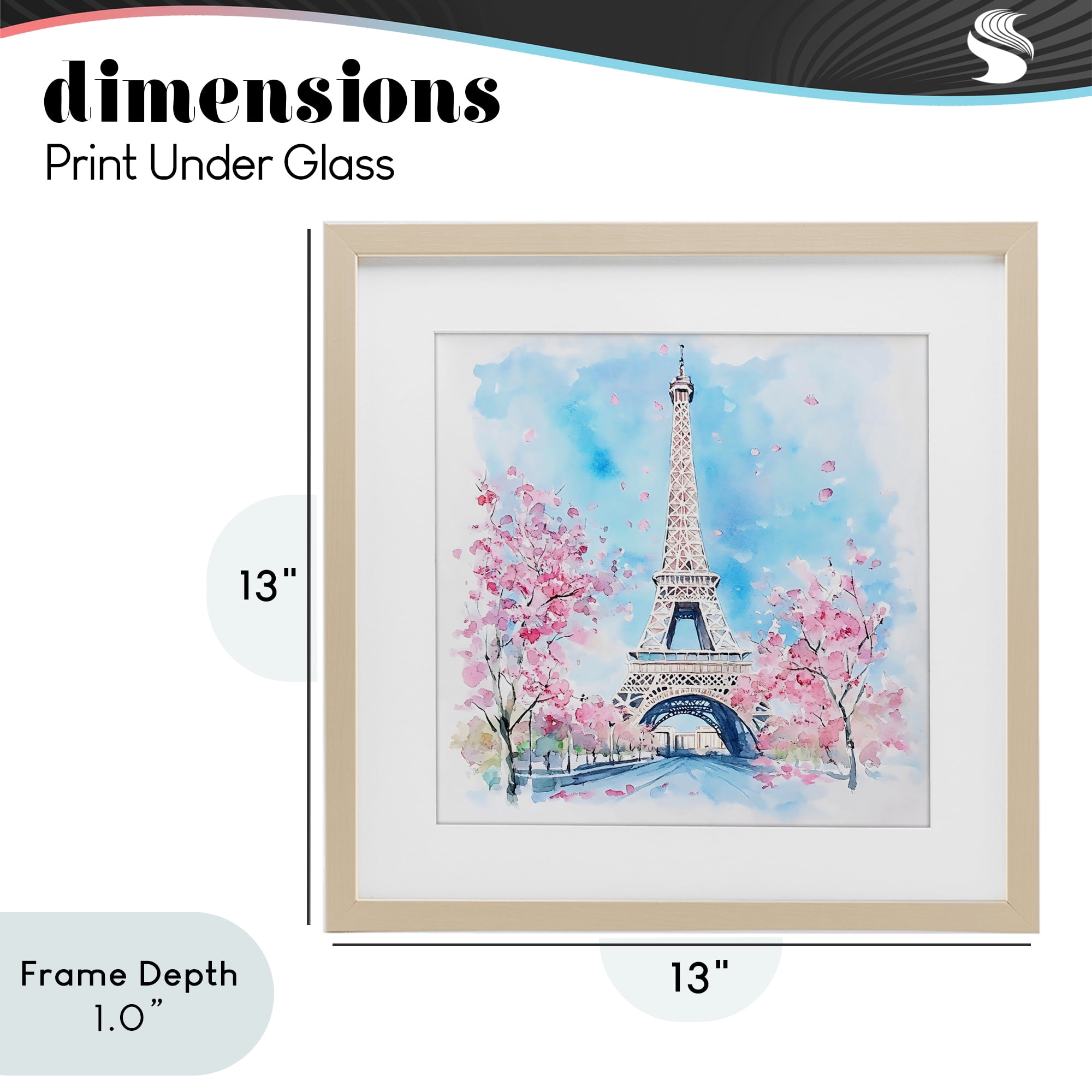 Stupell Industries Eiffel Tower Cherry Blossoms Birch Framed Print Under Glass, design by Creative Studio