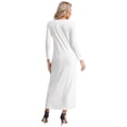thumbnail image 4 of TTAO Robe une Pièce pour Femmes Prière Musulmane Arabe Dubai Longue Robe Décontractée Abaya Islamique Longues Robes Blanc G-TG, 4 of 6