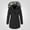 Black, variant on Wnegstg Women Winter Coat Fashion Hooded Faux-Fur Winter Warm Puffer Long Jacket