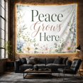 thumbnail image 6 of Botanical Floral Arrangement on Off-White Background, Serene Watercolor Style for Plant Lovers, Peaceful Nature Decor Art, Housewarming Gift, Tapestry Wall Hanging for Bedroom and Living Room, 6 of 7