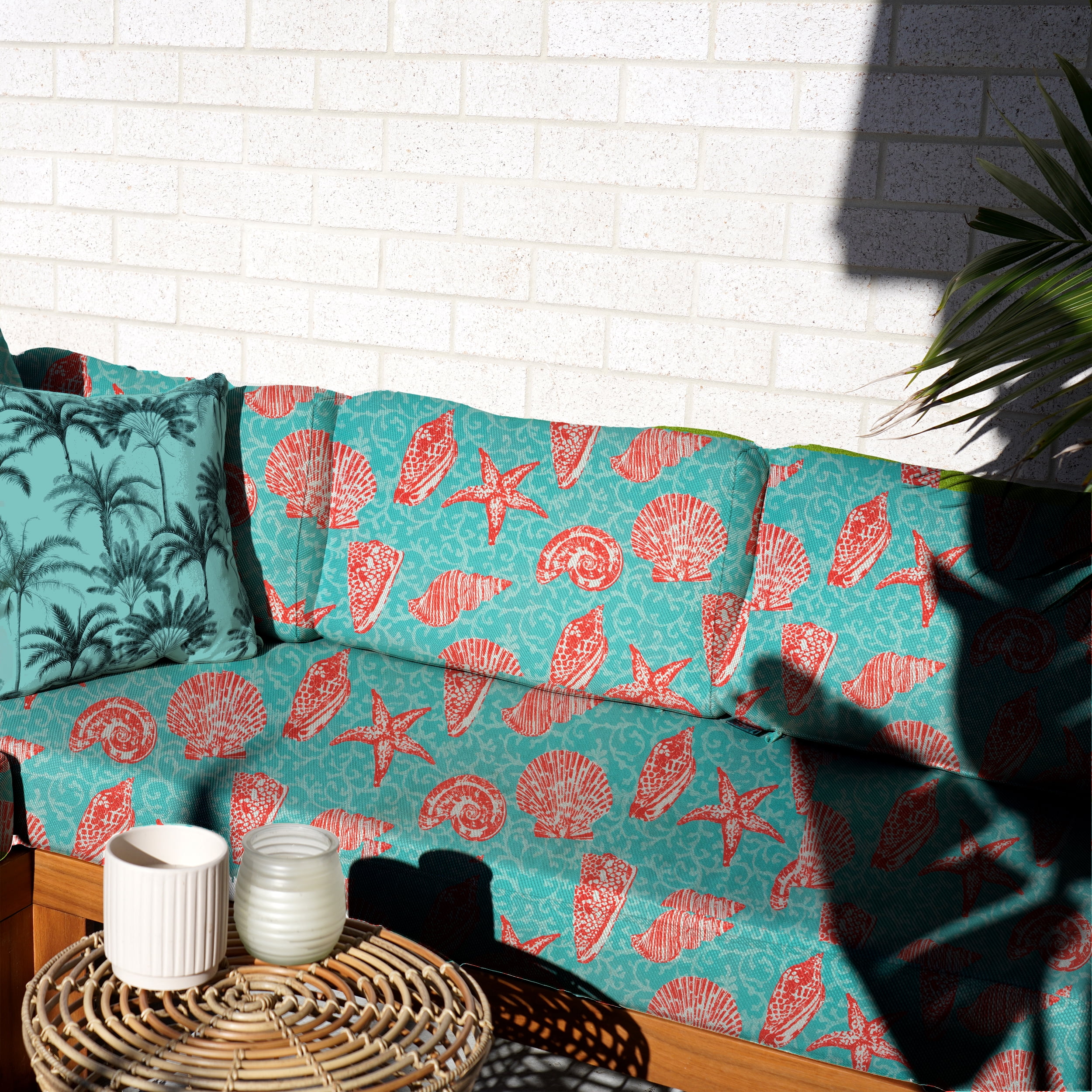 Waverly Inspirations Indoor/Outdoor Home Decor Fabric, 100% Polyester, 54 in Wide, Sea Shore Coral, Cut by Yard