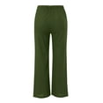 thumbnail image 6 of Green Womens Sweatpants Womens Daily Elastic Waist Pockets Straight Solid Color Casual Pants Loose Long Trousers Casual Pants Women, 6 of 6