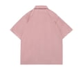 thumbnail image 3 of IYTR Mens Oversized Shirts Fashion Casual Comfy Summer Solid Color Short Sleeve T Shirts Button Up Turndown Collar Loose Lightweight Athletic T Shirts Pink XXXL, 3 of 3