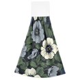 thumbnail image 7 of Yayeee Kitchen Hanging Hand Towels Set of 2 with Loop Bathroom Absorbent Tie Towel, Dark Floral, 7 of 7