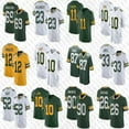 thumbnail image 2 of Custom 10 Love Aaron Jones Romeo Doubs Football Jerseys Jayden Reed Dontayvion Wicks Rashan Gary Lukas Van Ness Bo Melton Darnell Savage Preston Smith Tucker Kraft, 2 of 7