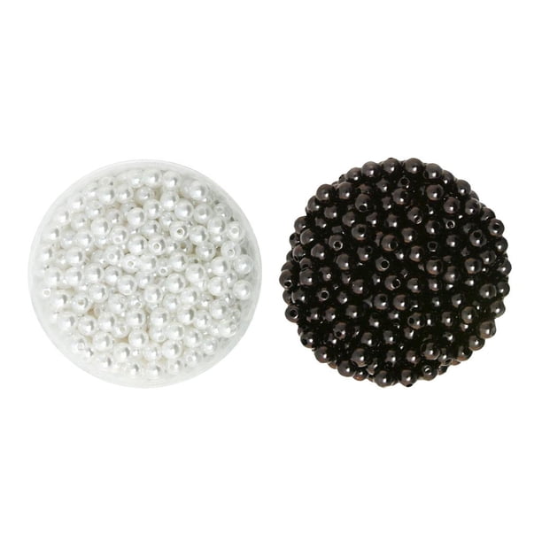 1000 Unidades 6mm Plástico Imitación Perla de Faux Espaciador, Granos Sueltos Rellenos Florero para DIY Joyería Que Negro