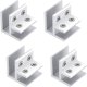 thumbnail image 1 of 4 piezas de soporte de abrazadera de vidrio ajustable de plata de 90 grados Soporte de abrazadera de vidrio de aluminio para 10-12 mm de espesor, 1 of 5