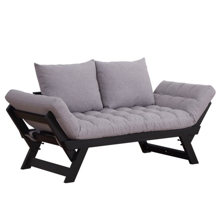 Homcom Single Person 3 Position Convertible Couch Chaise Lounger