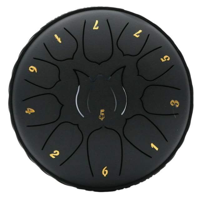 Aodebiao Tambour à Main 11 Tons de 6 Pouces - Tambour de Méditation et de Thérapie en Acier au Carbone pour Adultes (Portable, Multi-Rythme, Instrument de Soulagement du Stress)