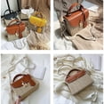 thumbnail image 4 of Straw Crossbody Bag for Women Hand Woven Shoulder Bag Leather Top Handle Small Boho Purse Rattan Beach Handbags, 4 of 7