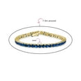 thumbnail image 3 of Bling Jewelry Womens Classic Bridal 12CTW Round Blue CZ Tennis Bracelet Gold Plated 7.5 Inch, 3 of 6