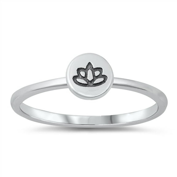 Lotus Flower Ring .925 Sterling Silver Band Jewelry Female Male Unisex Size 9