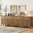 thumbnail image 2 of 94.5" Reeded Accent Cabinet Set with Charging Station, Modern Credenza Storage Cabinet with Doors and Drawers for Living Room, Kitchen, Dining Room, Hallway, 2 of 8
