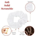 thumbnail image 4 of Motique Accessories Set of 2 Solid Hair Scrunchies for Adult Women (White), 4 of 6